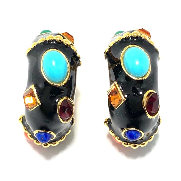 KENNETH JAY LANE, WHITE OR BLACK ENAMEL GO… - Picture 4 of 11